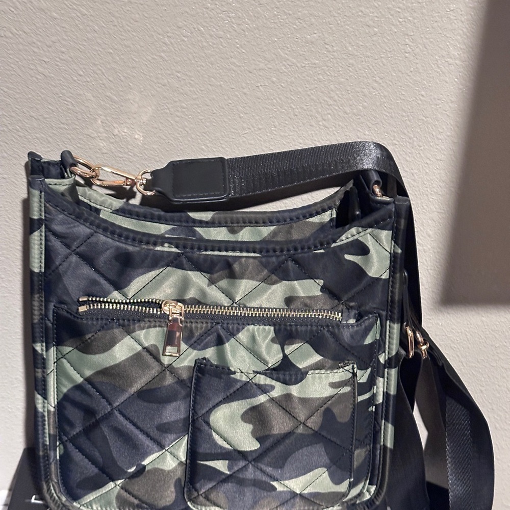 Camouflage Quilted Crossbody Bag